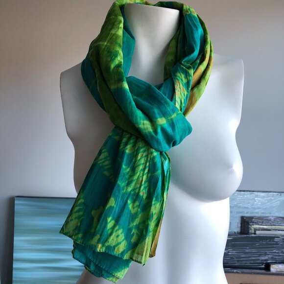 ayfee Hand Dyed Blanket Scarf Blue/Green Size OS - Picture 2 of 9